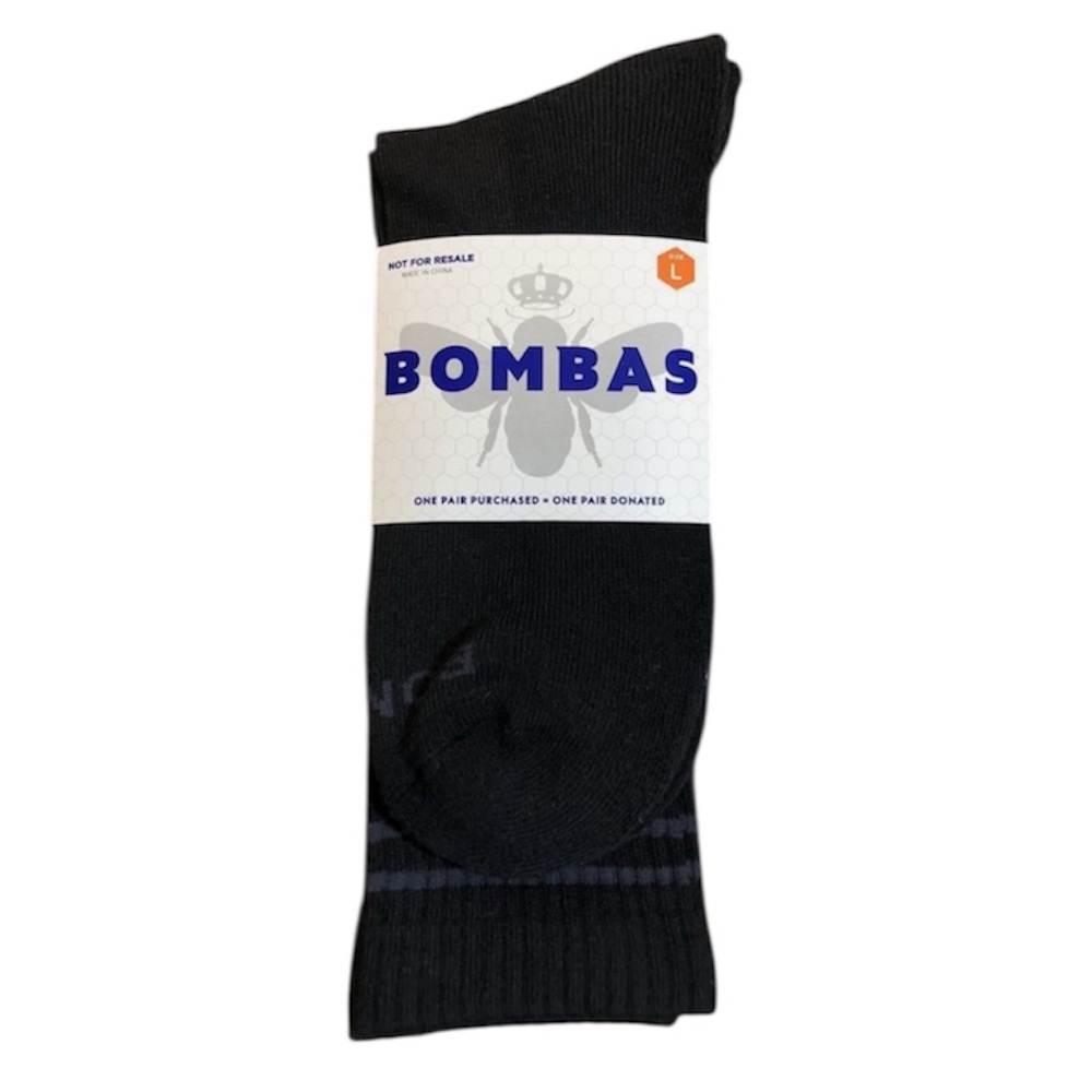NWT Bombas Black Socks. Size L. Arch support. Cushioned footbed. Comfortable